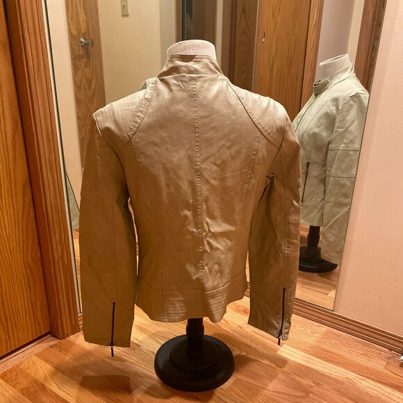 Studio M Faux leather jacket. Tan. XL - Picture 2 of 8